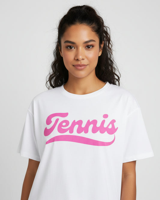 TENNIS 1 (White-Pink) - Tennis Basic Tee - GRANDSLAM PH