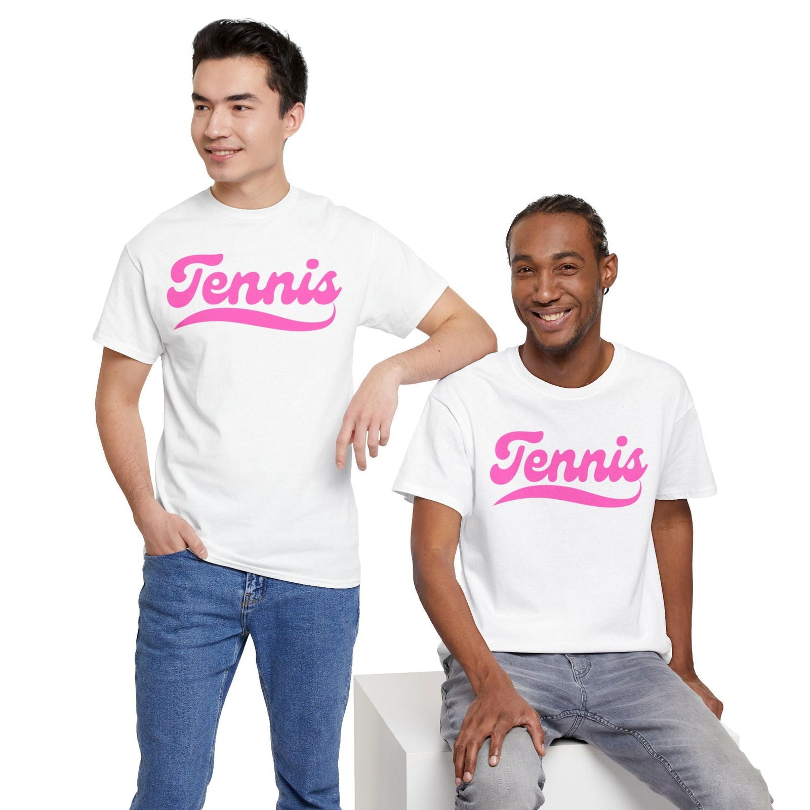 TENNIS 1 (White-Pink) - Tennis Basic Tee - GRANDSLAM PH