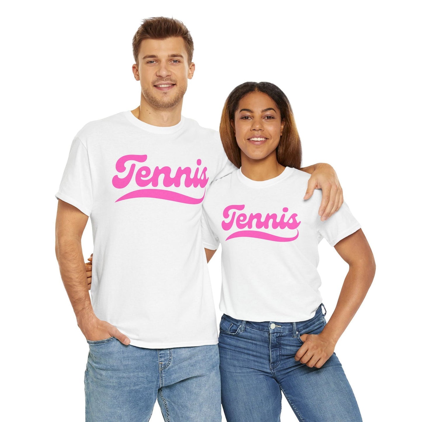 TENNIS 1 (White-Pink) - Tennis Basic Tee - GRANDSLAM PH