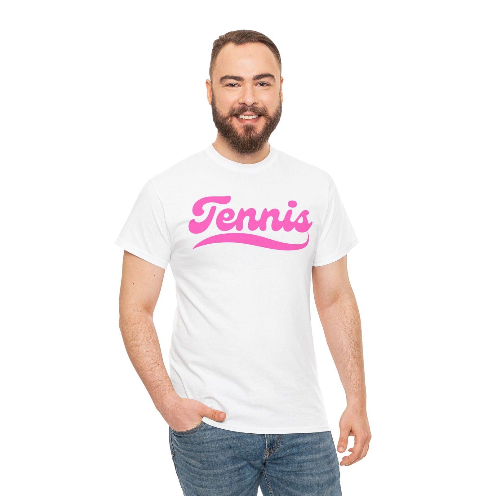 TENNIS 1 (White-Pink) - Tennis Basic Tee - GRANDSLAM PH
