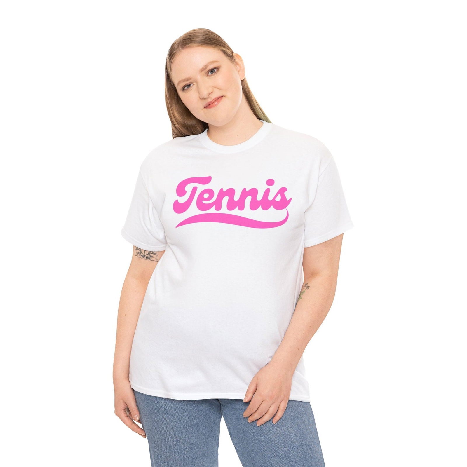 TENNIS 1 (White-Pink) - Tennis Basic Tee - GRANDSLAM PH