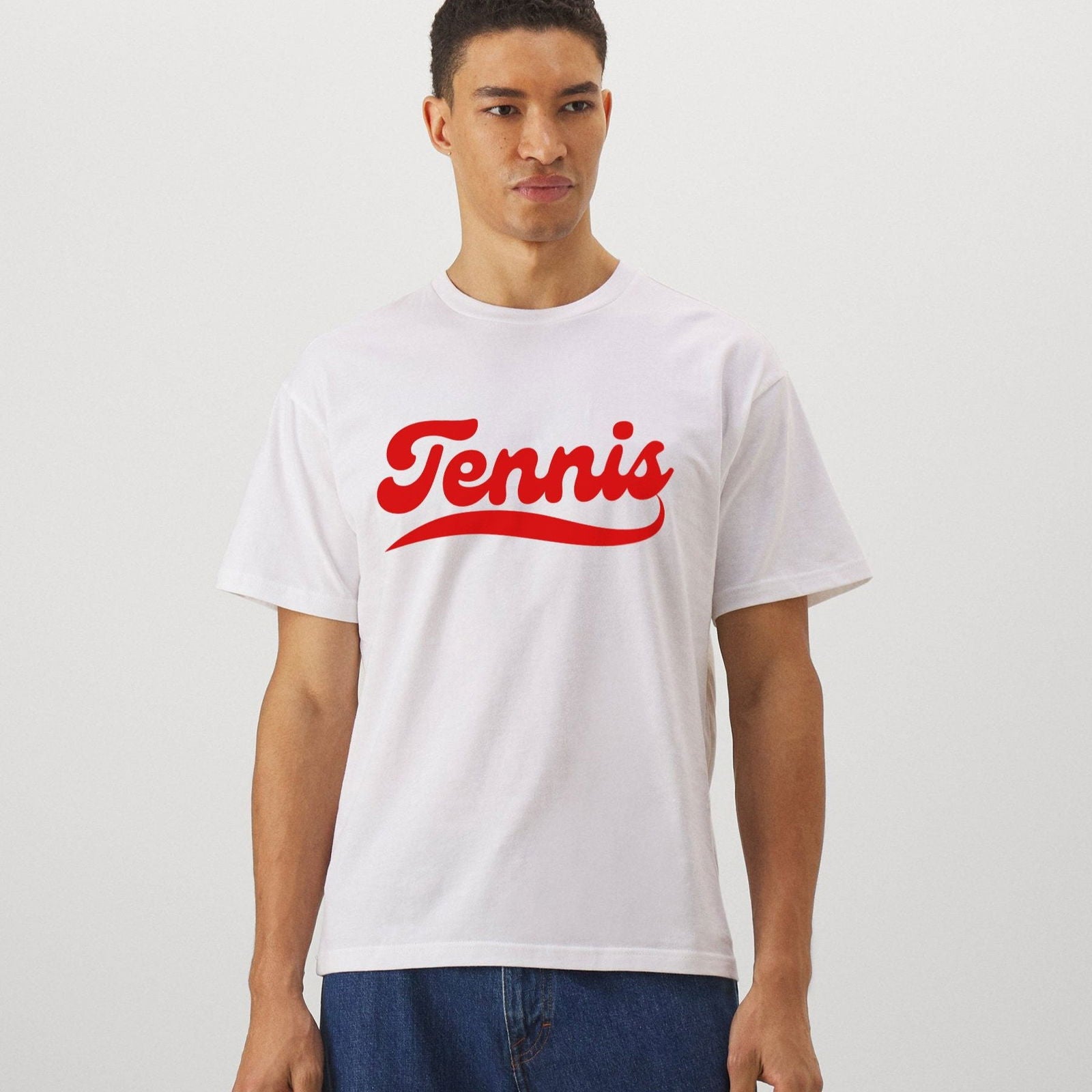 TENNIS 1 (White-Red) - Tennis Basic Tee - GRANDSLAM PH