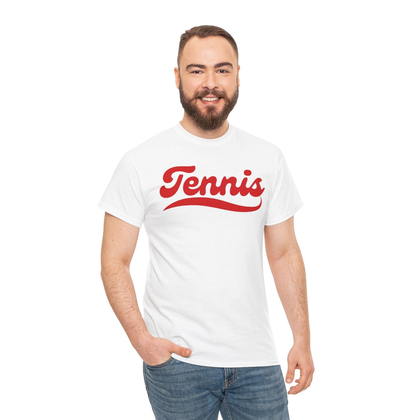 TENNIS 1 (White-Red) - Tennis Basic Tee - GRANDSLAM PH