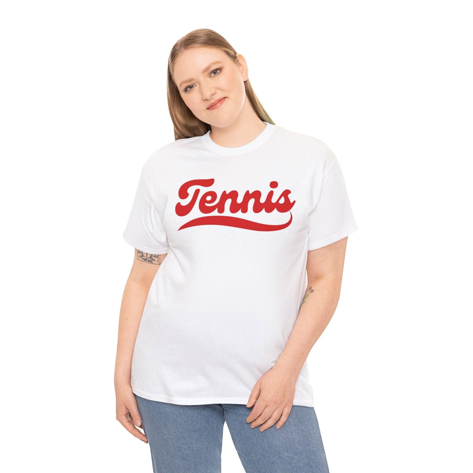 TENNIS 1 (White-Red) - Tennis Basic Tee - GRANDSLAM PH