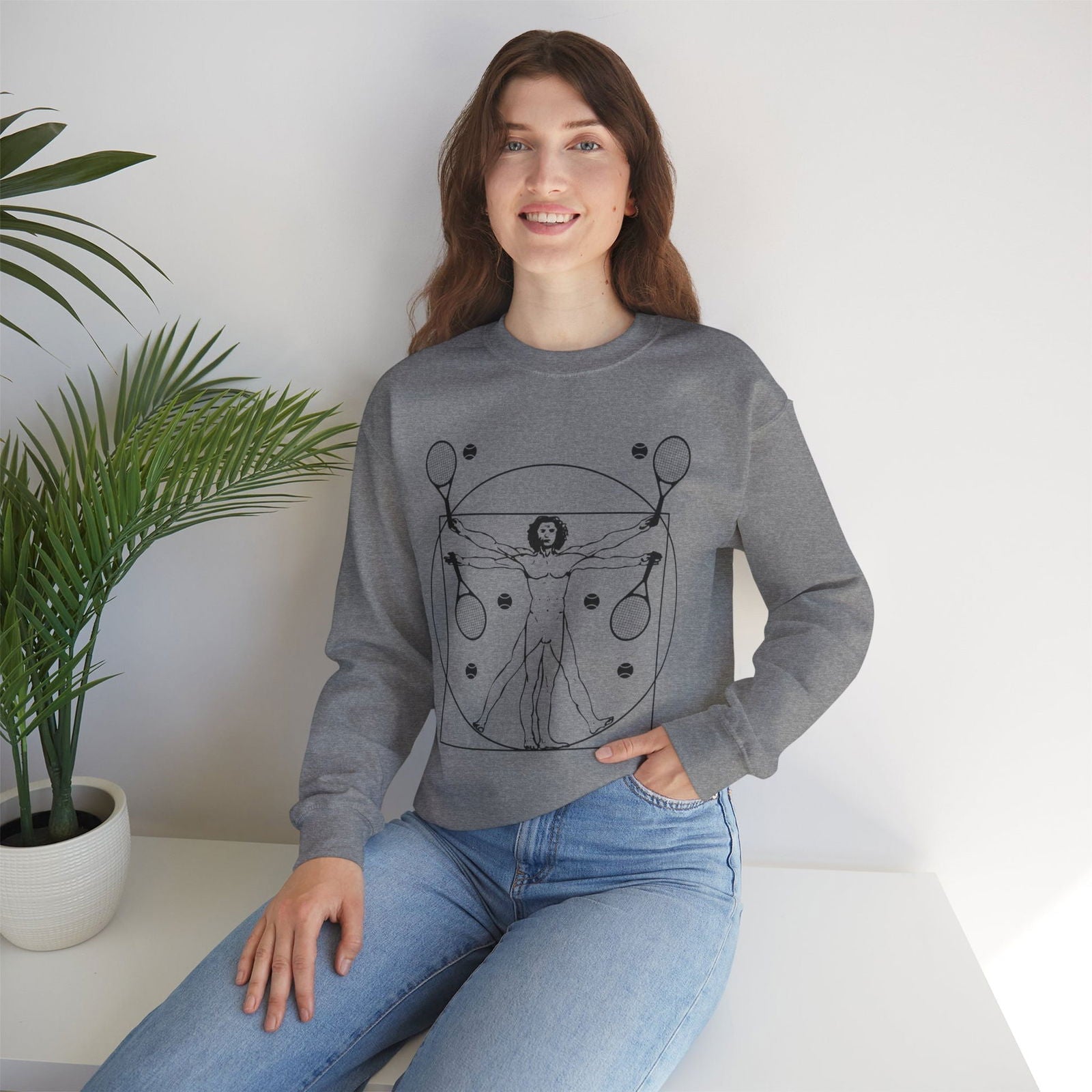 VITRUVIAN MAN (LEONARDO DA VINCI) - Tennis Sweatshirt - GRANDSLAM PH
