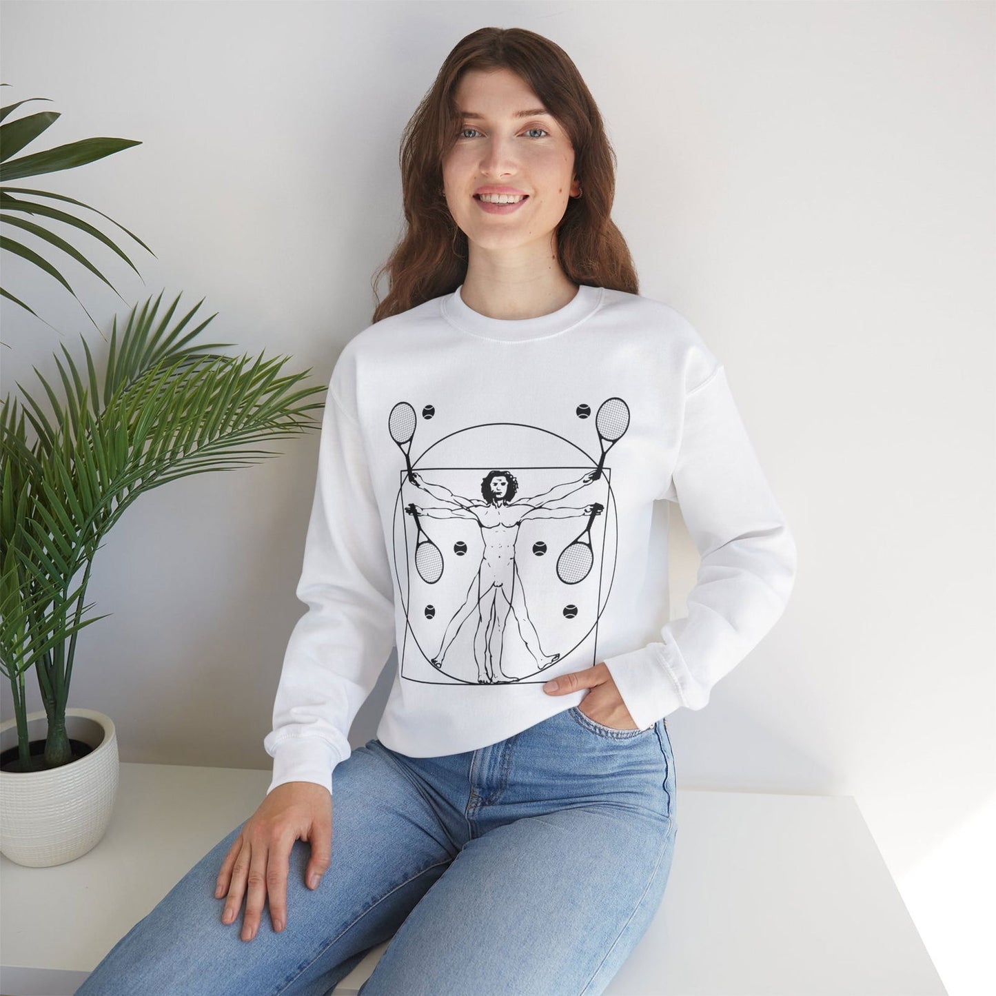 VITRUVIAN MAN (LEONARDO DA VINCI) - Tennis Sweatshirt - GRANDSLAM PH
