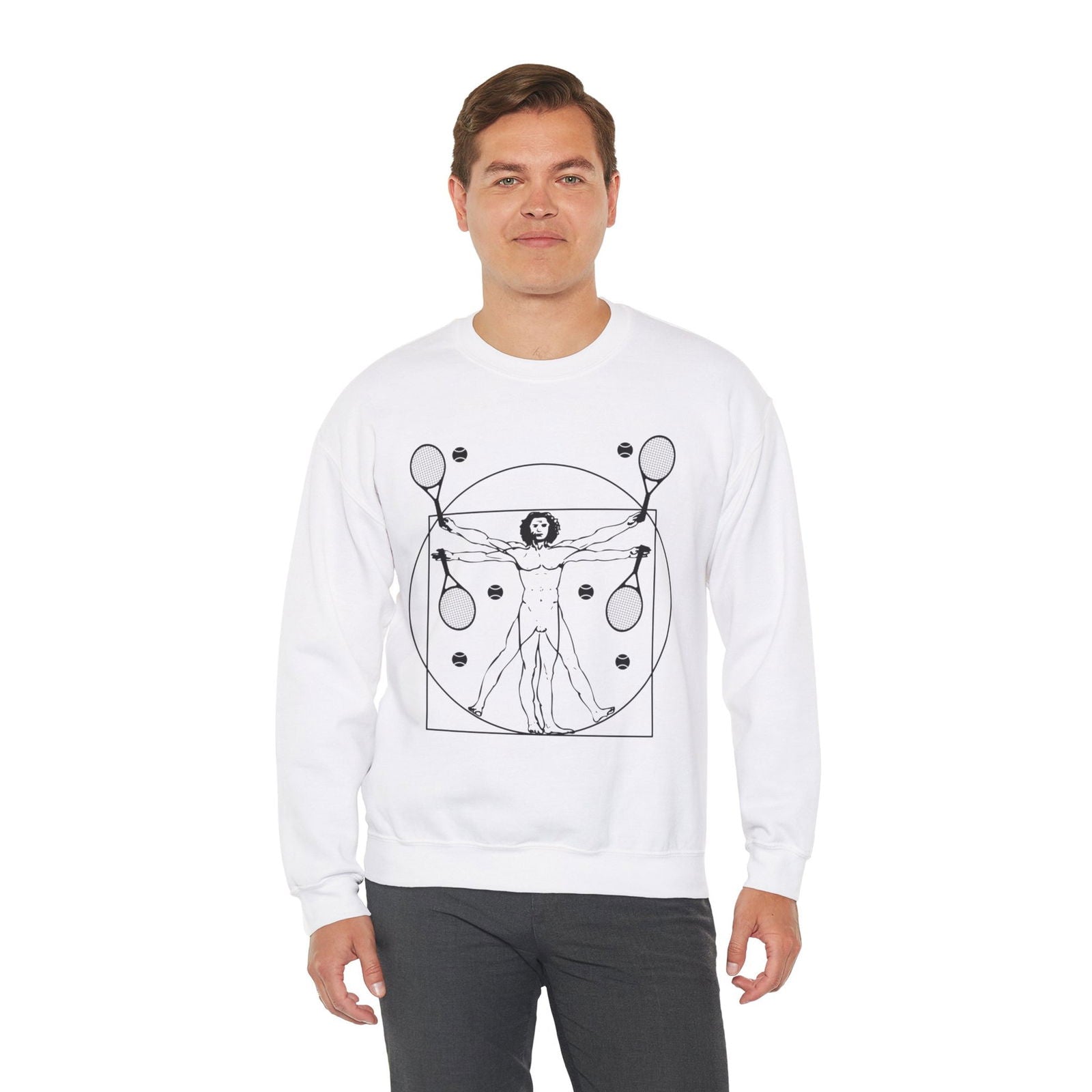 VITRUVIAN MAN (LEONARDO DA VINCI) - Tennis Sweatshirt - GRANDSLAM PH