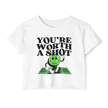 YOU'RE WORTH A SHOT - Tennis Crop Top