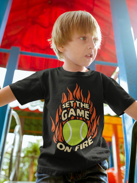 ON FIRE - Tennis (Kids Tee)