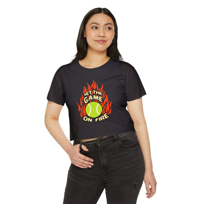 ON FIRE - Tennis Crop Top