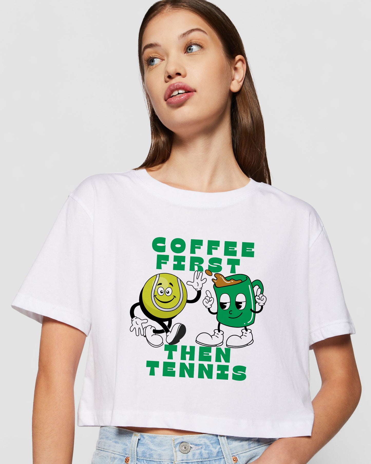 COFFEE FIRST, THEN TENNIS 1 - Crop Top