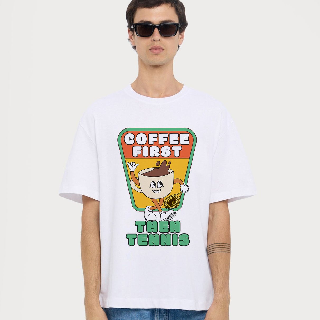 COFFEE FIRST, THEN TENNIS 2 - Tennis Basic Tee