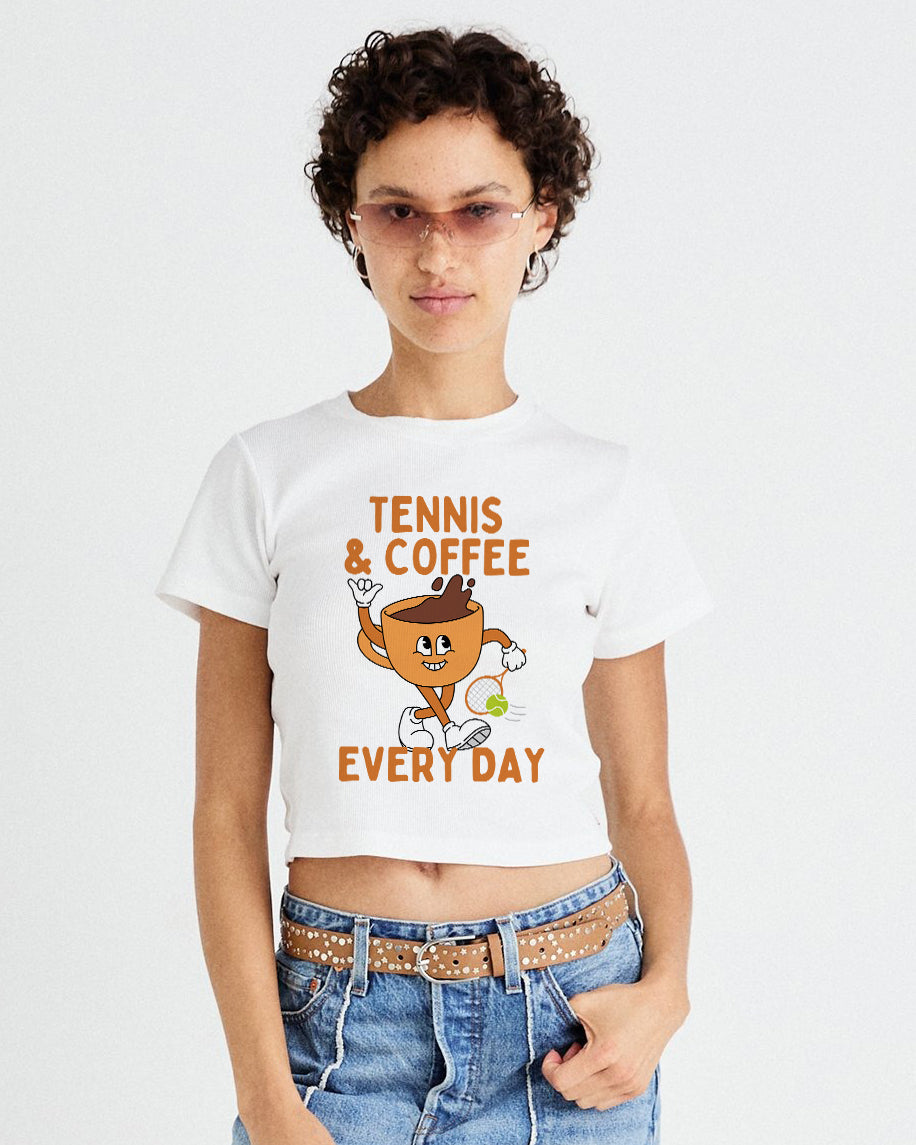 TENNIS & COFFEE EVERY DAY - Crop Top