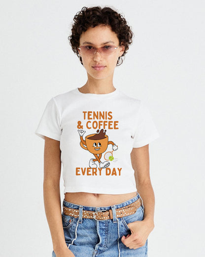 TENNIS & COFFEE EVERY DAY - Crop Top