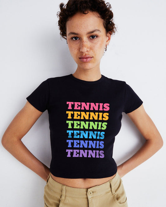 DOWN THE LINE - Tennis Crop Top