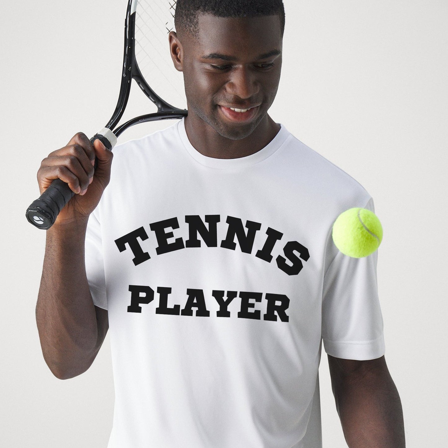 TENNIS PLAYER 3 (White-Black) - Tennis Basic Tee