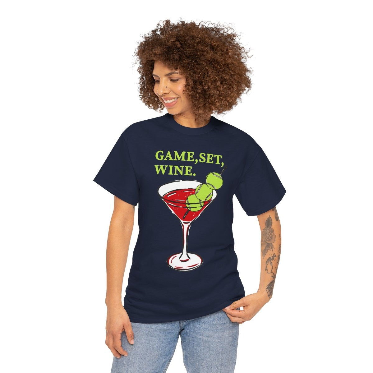 GAME, SET, WINE - Tennis (Basic Tee)