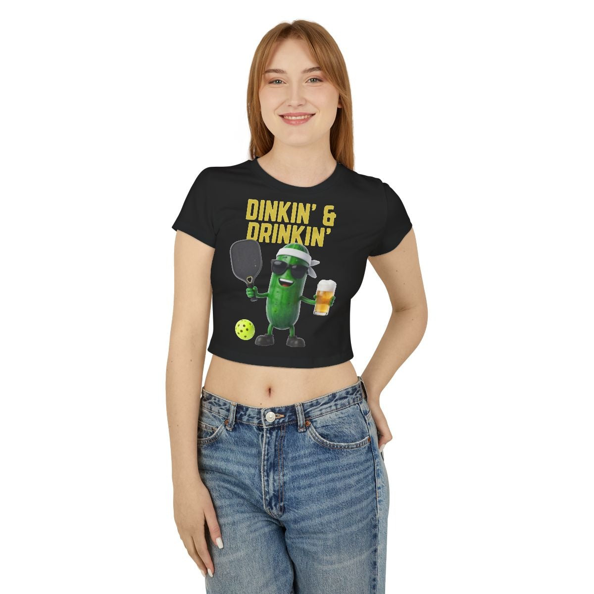 DINKIN' & DRINKIN' - Pickleball (Crop Top)