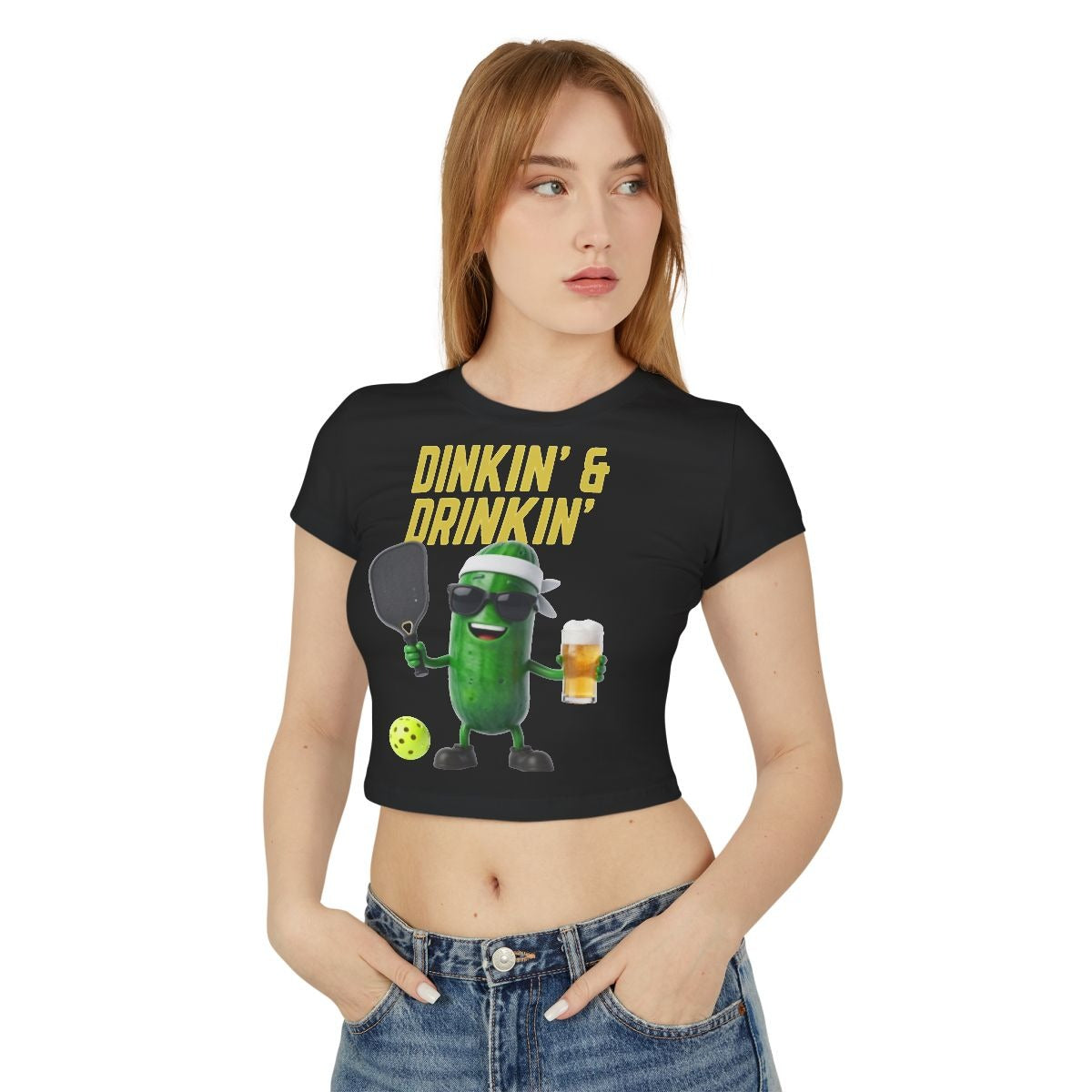 DINKIN' & DRINKIN' - Pickleball (Crop Top)