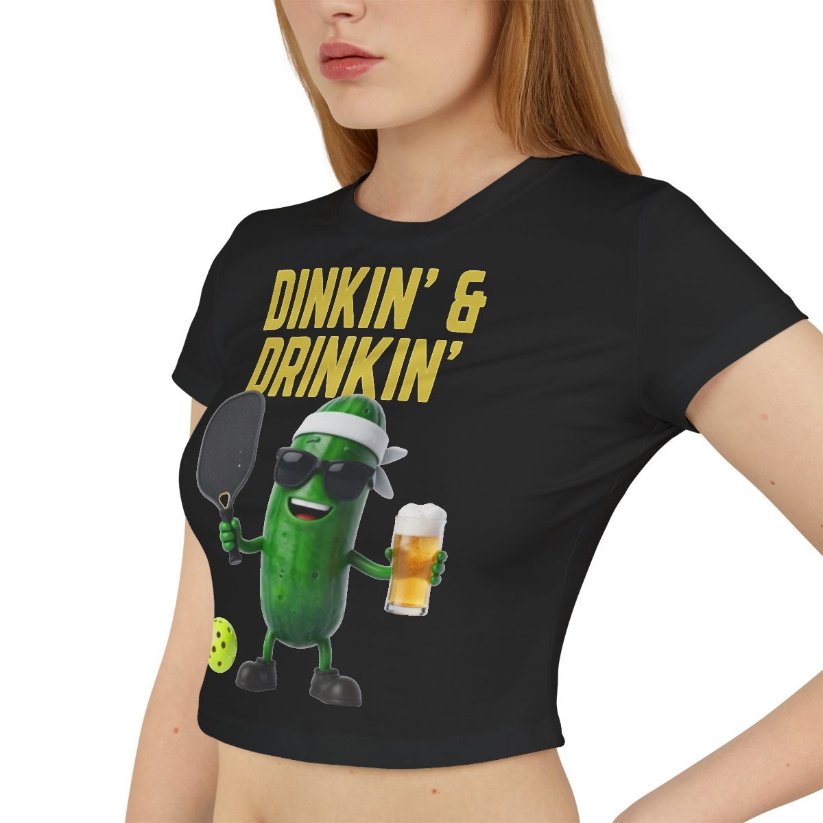 DINKIN' & DRINKIN' - Pickleball (Crop Top)