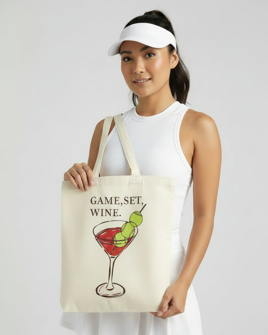 GAME, SET, WINE - Tennis (Tote Bag)
