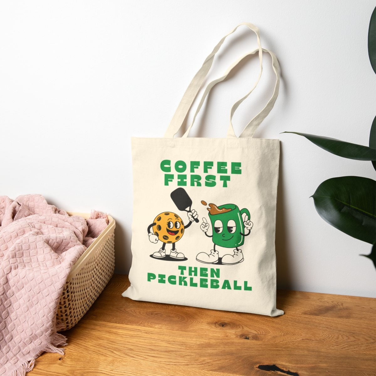 COFFEE FIRST 2 - Pickleball (Tote Bag)