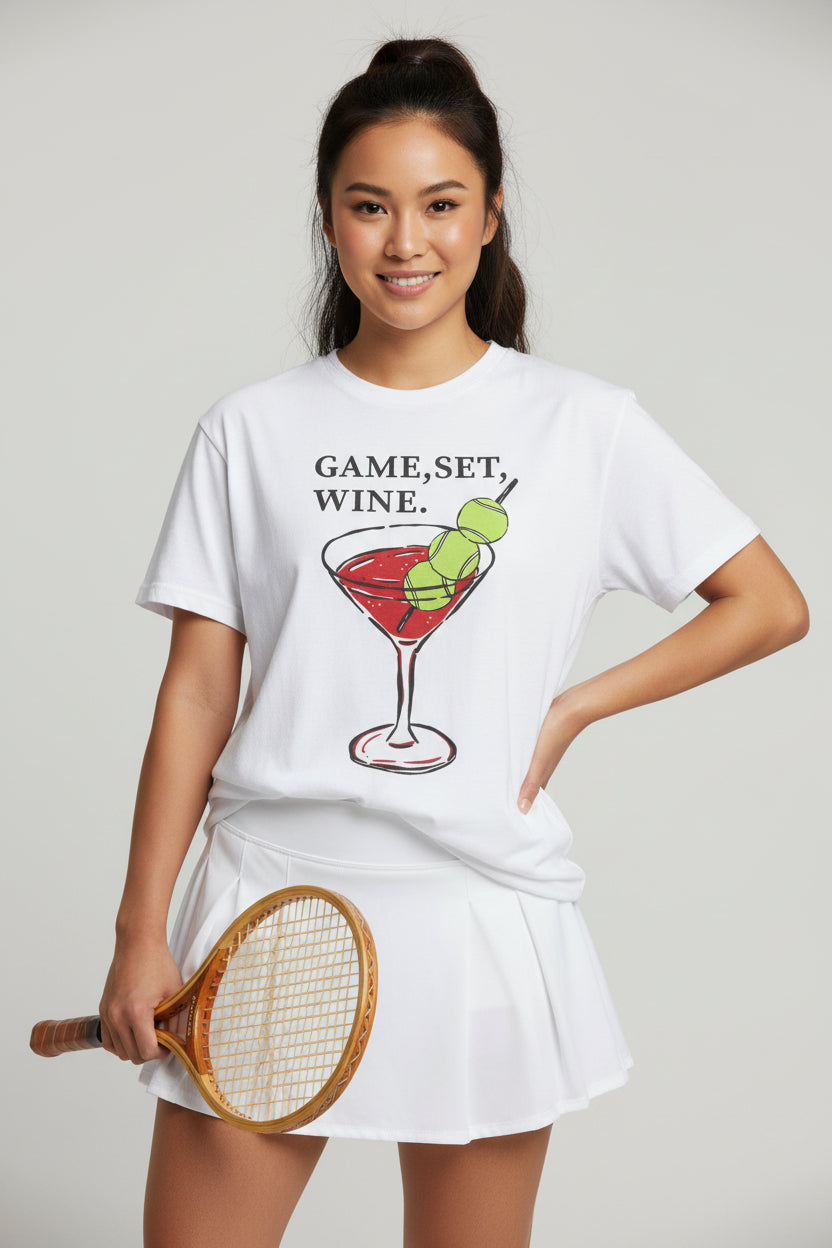 GAME, SET, WINE - Tennis (Basic Tee)