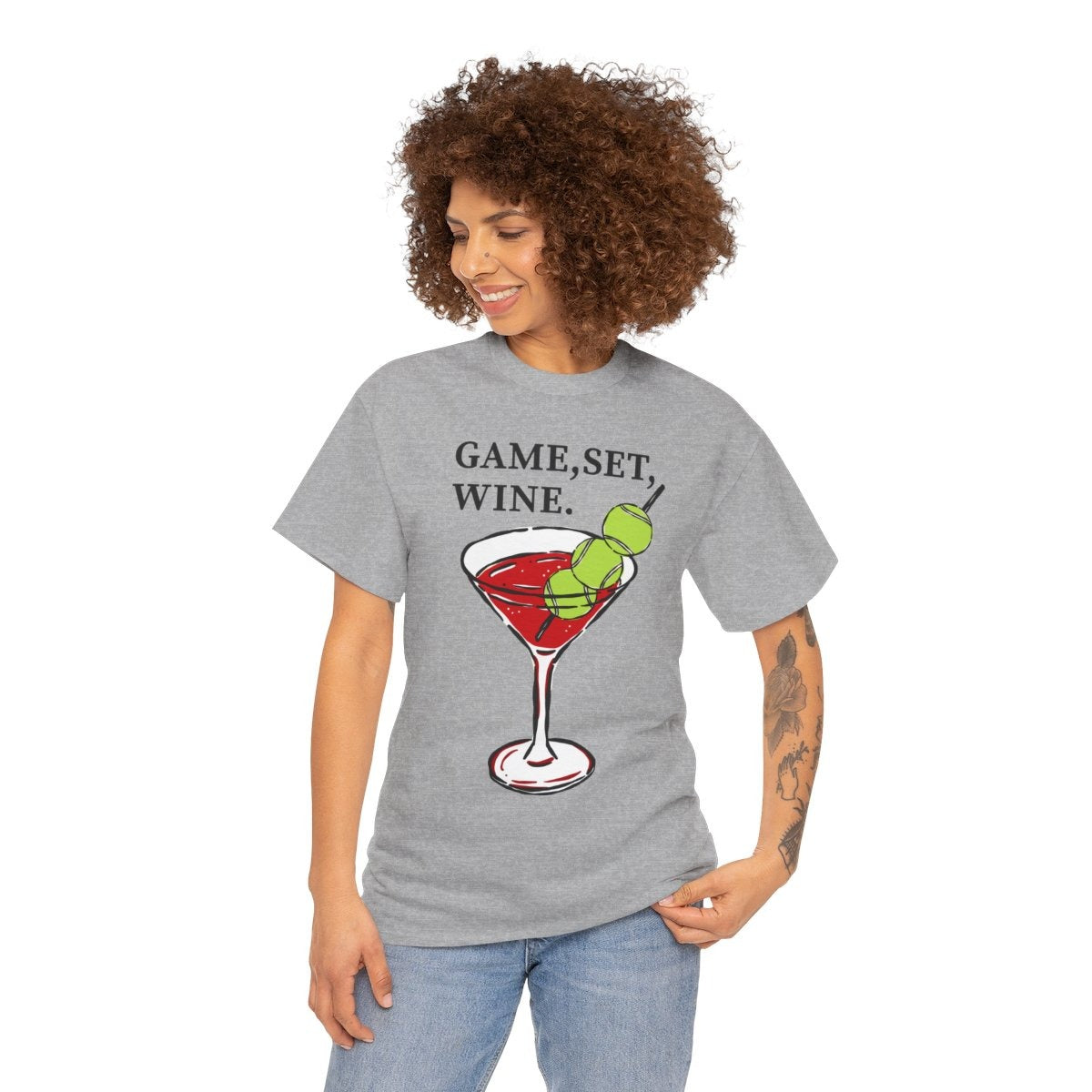 GAME, SET, WINE - Tennis (Basic Tee)