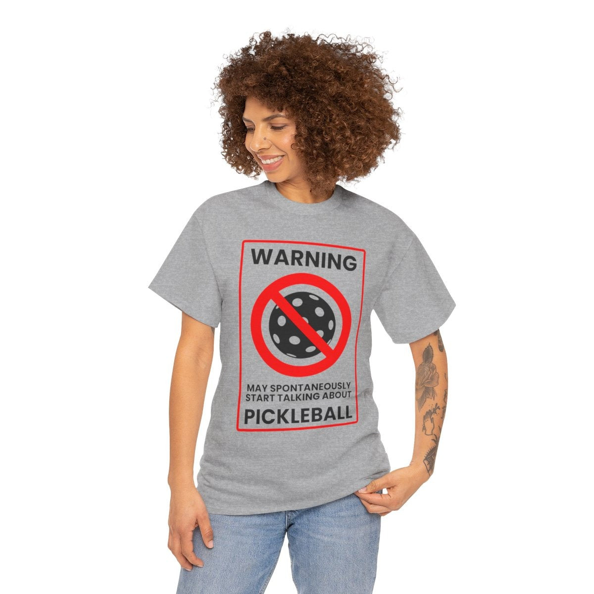 WARNING PICKLEBALL - Pickleball (Basic Tee)