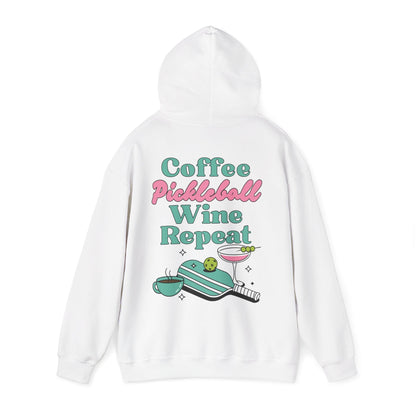 COFFEE PICKLEBALL WINE REPEAT - Pickleball (Hoodie)