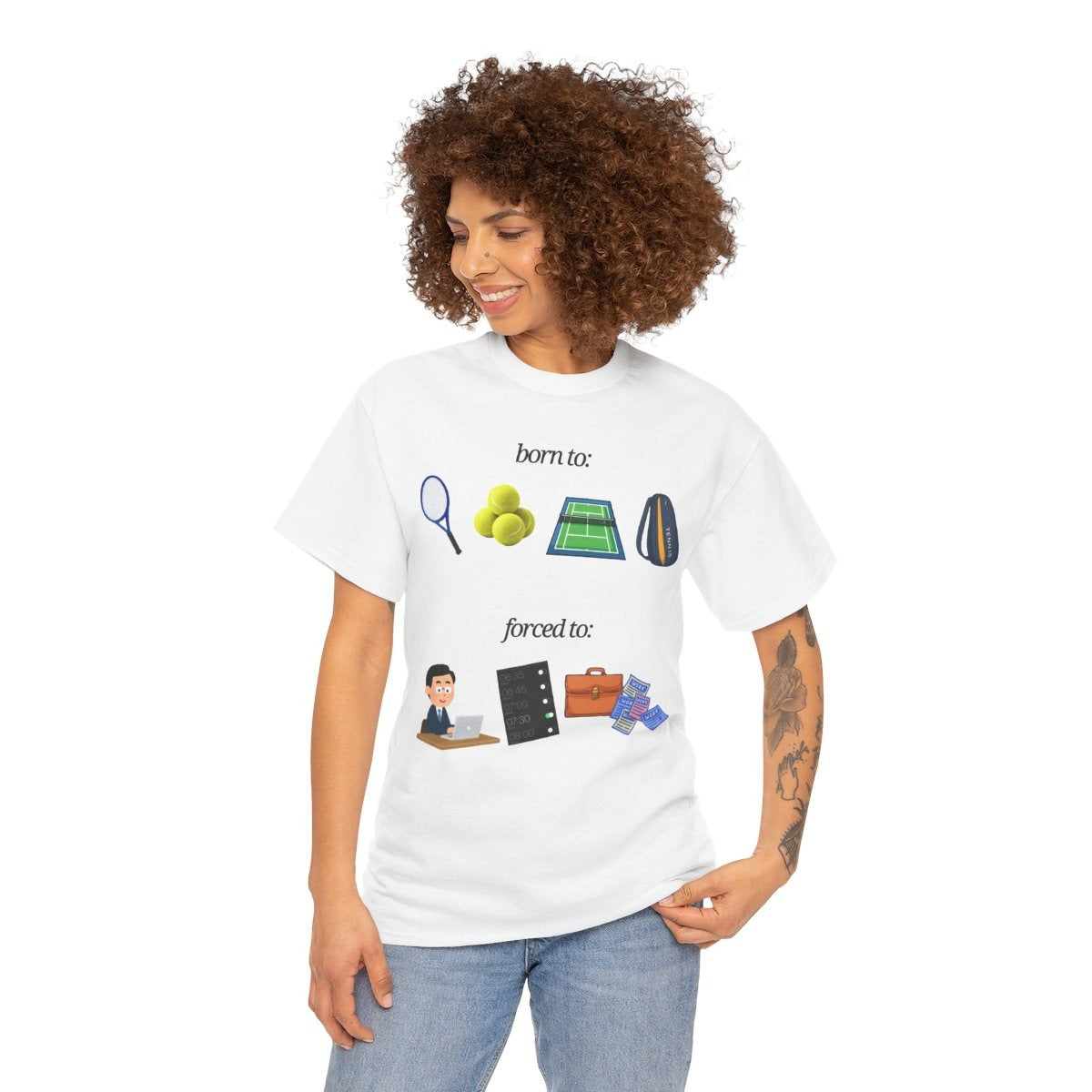 FORCED TO WORK - Tennis (Basic Tee)