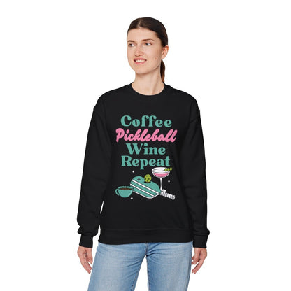 COFFEE PICKLEBALL WINE REPEAT - Pickleball (Sweatshirt)