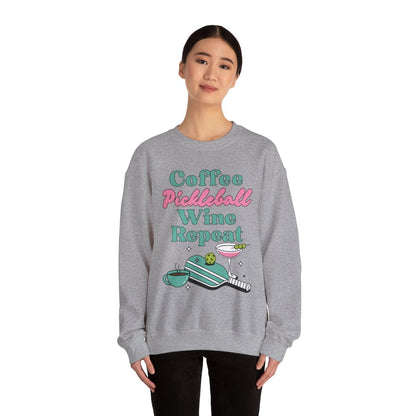 COFFEE PICKLEBALL WINE REPEAT - Pickleball (Sweatshirt)