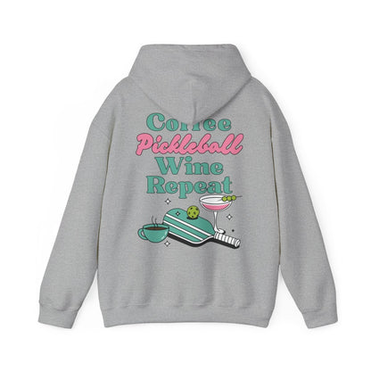 COFFEE PICKLEBALL WINE REPEAT - Pickleball (Hoodie)