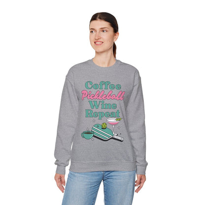 COFFEE PICKLEBALL WINE REPEAT - Pickleball (Sweatshirt)