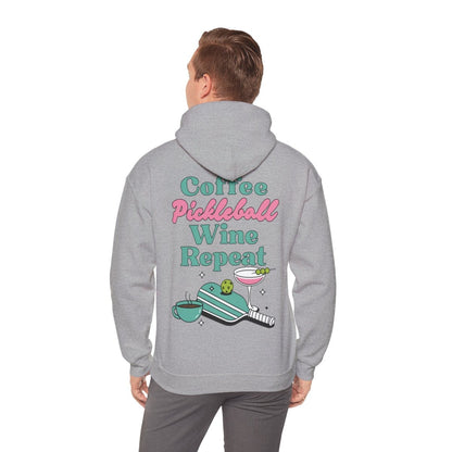 COFFEE PICKLEBALL WINE REPEAT - Pickleball (Hoodie)