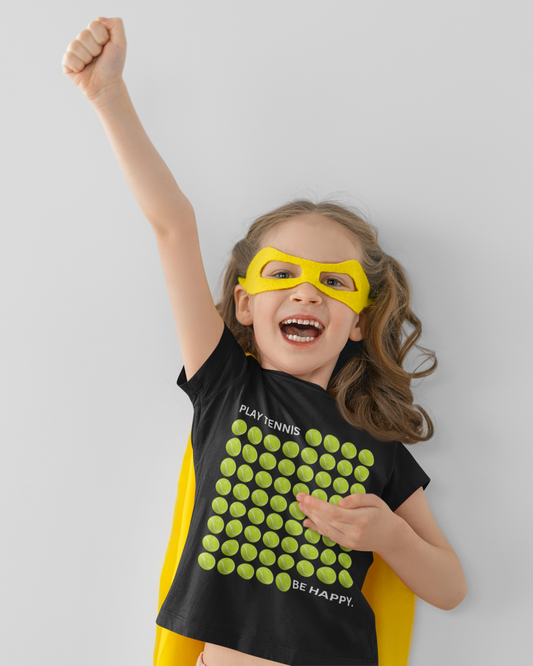 PLAY TENNIS BE HAPPY  - Tennis (Kids Tee)
