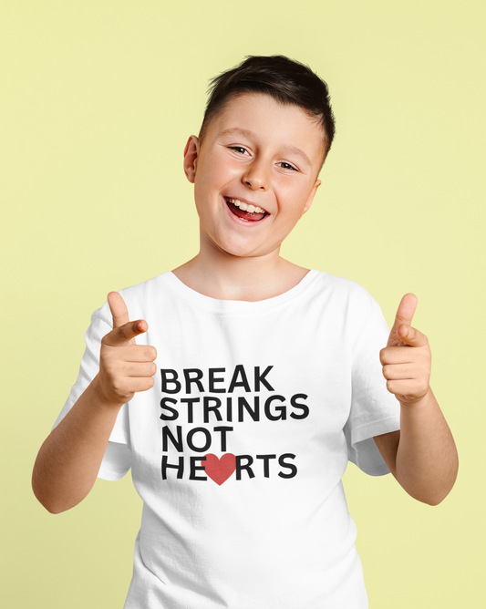 BREAK STRINGS NOT HEARTS - Tennis (Kids Tee)