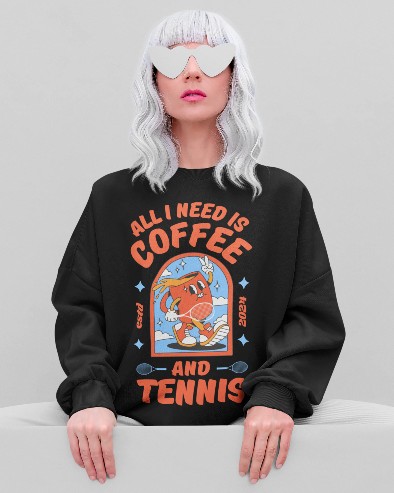 COFFEE & TENNIS 1 - Tennis Sweatshirt