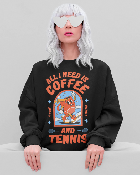 COFFEE & TENNIS 1 - Tennis Sweatshirt
