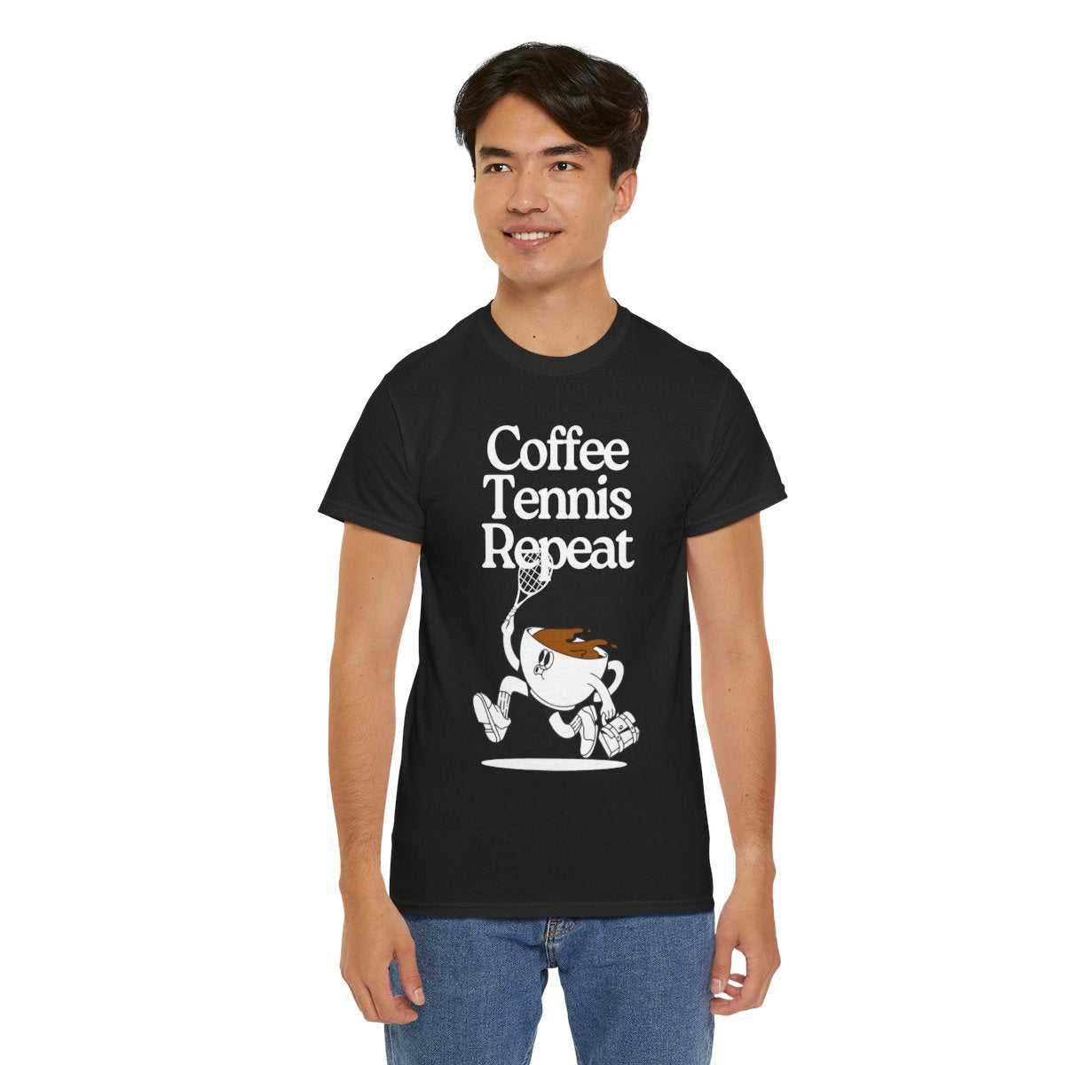 COFFEE TENNIS REPEAT - Tennis Basic Tee