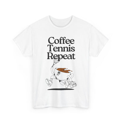 COFFEE TENNIS REPEAT - Tennis Basic Tee