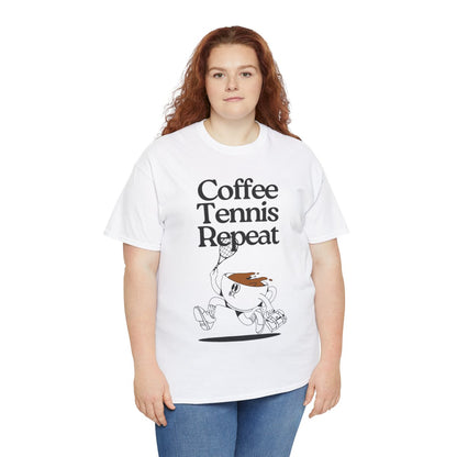 COFFEE TENNIS REPEAT - Tennis Basic Tee