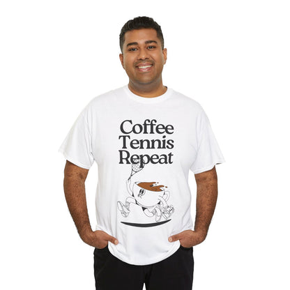 COFFEE TENNIS REPEAT - Tennis Basic Tee