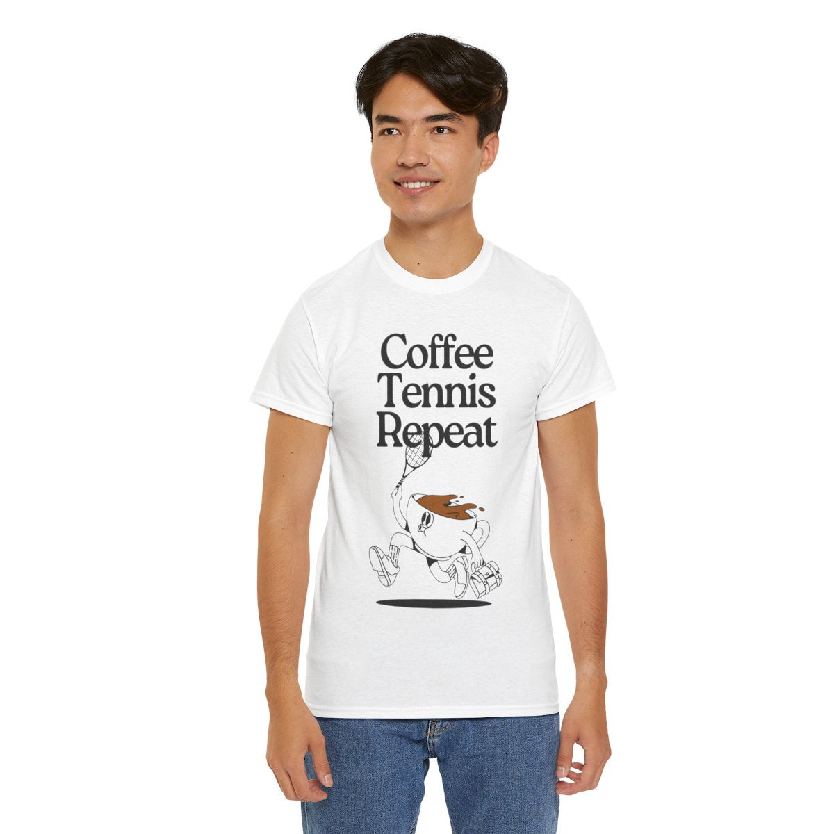 COFFEE TENNIS REPEAT - Tennis Basic Tee