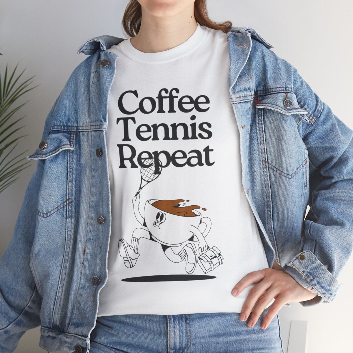 COFFEE TENNIS REPEAT - Tennis Basic Tee