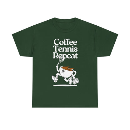 COFFEE TENNIS REPEAT - Tennis Basic Tee