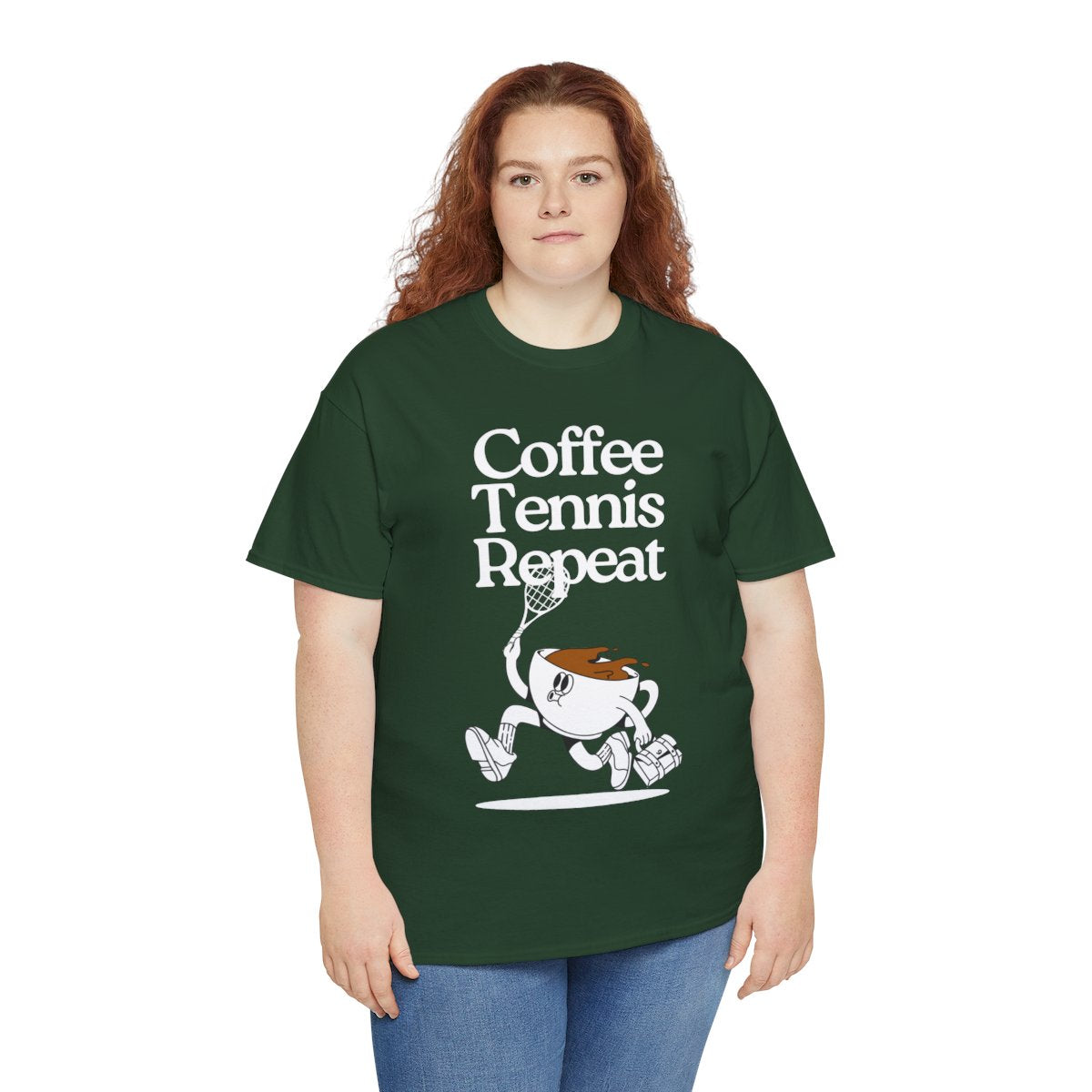 COFFEE TENNIS REPEAT - Tennis Basic Tee