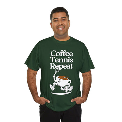 COFFEE TENNIS REPEAT - Tennis Basic Tee