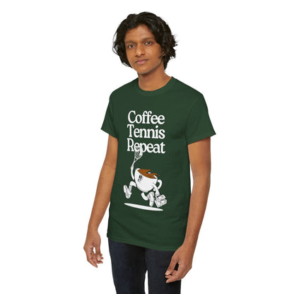 COFFEE TENNIS REPEAT - Tennis Basic Tee